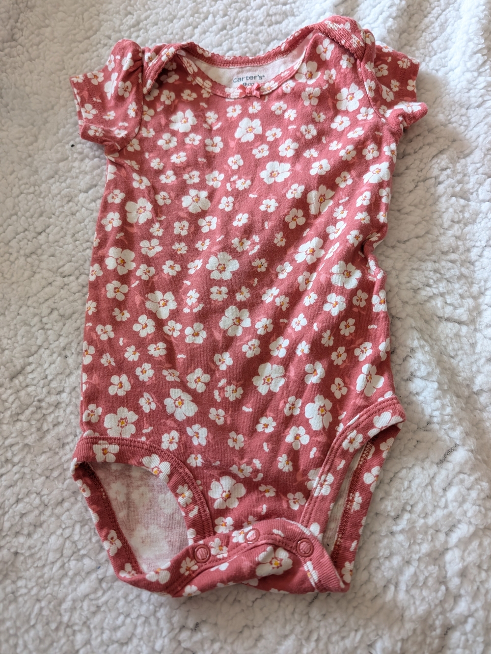 Carter's Coral Pink Floral Baby One-Piece Bodysuit